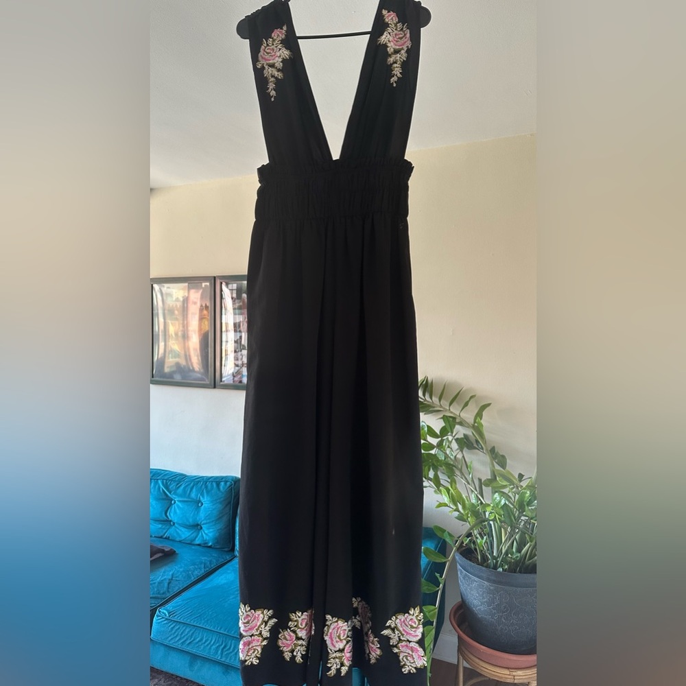 Asos design embroidered wide leg jumpsuit